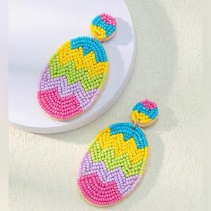 Beaded Easter Egg Earrings